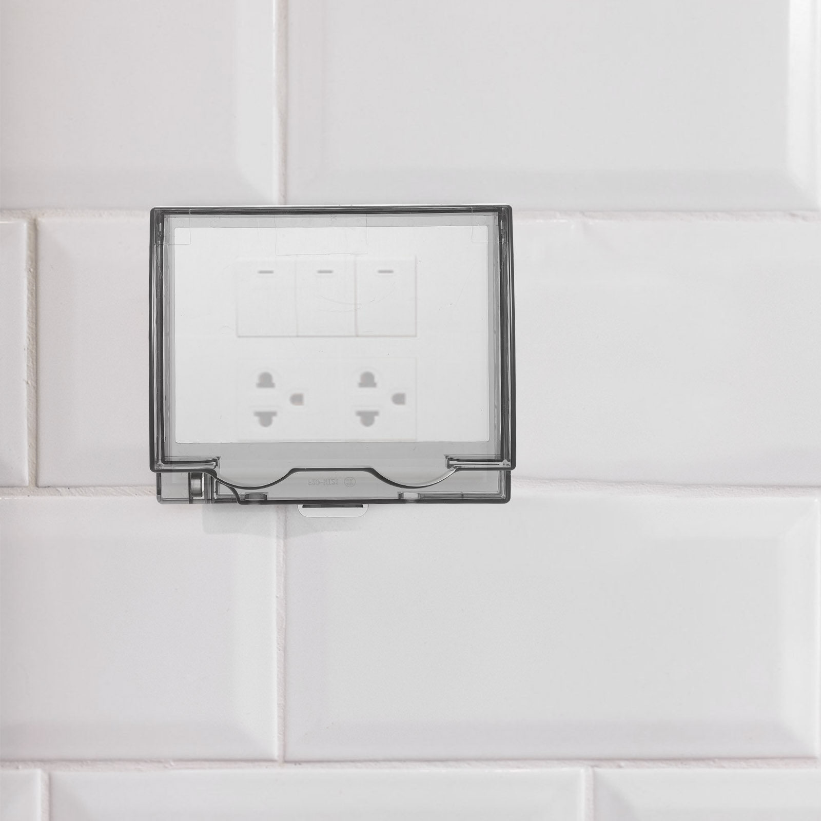 Outdoor Power Socket With Lock - 86 タイプ粘着防水ソケットカバー浴室ロックボックス防滴屋外電源コンセント保護カバー盗難防止