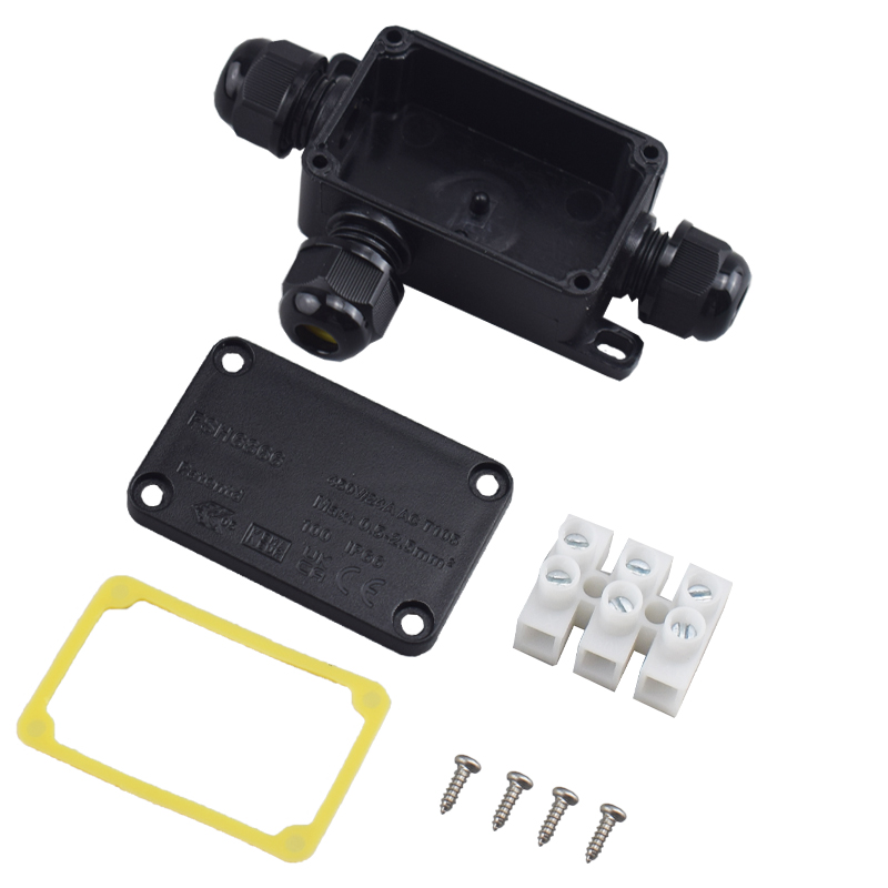 Outdoor Power Junction - 3ウェイ屋外防水IP66電気ケーブルワイヤコネクタジャンクションボックス（端子付き）450V LEDライト用ジャンクションボックス