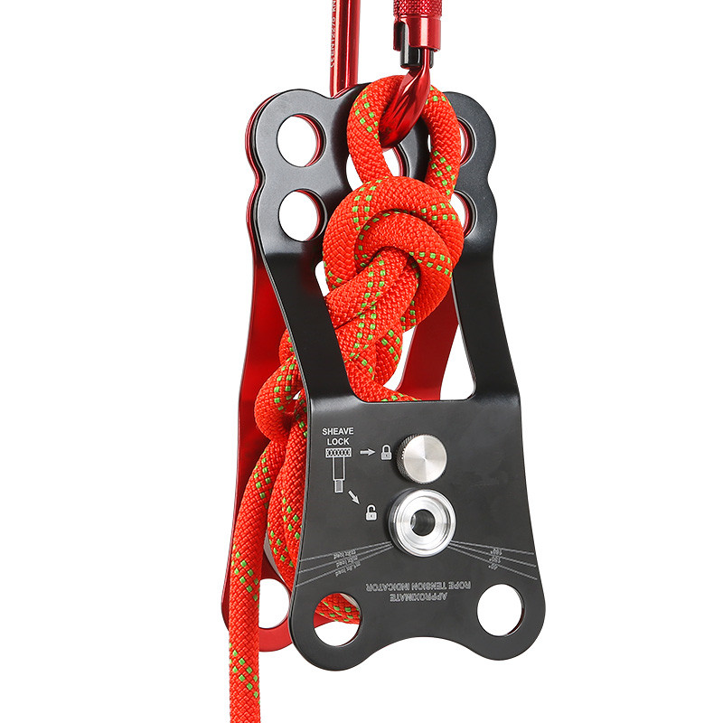 Outdoor Power Group - 大型ローラーロープノットプーリーグループ、屋外ロッククライミングギア用クロス輸送救助断面プーリー