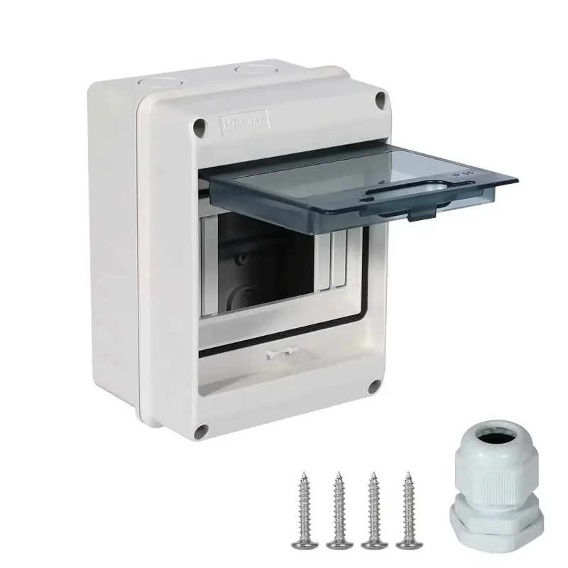 Outdoor Power Junction - HTシリーズジャンクションボックス 2/3/5/8/12/18WAY PCプラスチック製 屋外用IP65防水配電ボックス スイッチボックス ターミナルDINレール付き
