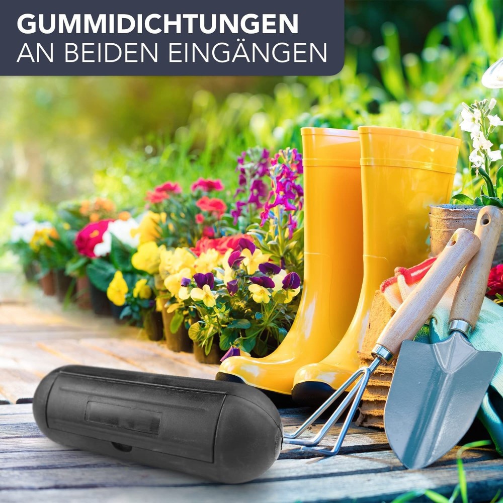 Outdoor Power Cable Junction Box - 防水電源延長コード安全ボックス、屋外ケーブル保護シールドハウジング、ホリデーパーティーやガーデンツール機器用