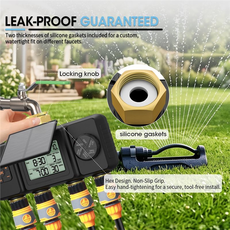 VELIF-BSP3/4対応ソーラー式灌漑タイマー 4ゾーン - Power Zone Outdoor Timer のレビューと価格