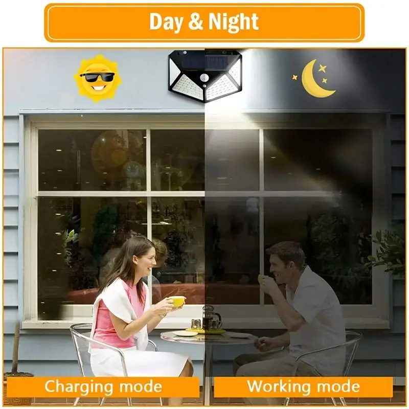 100LED屋外ソーラーガーデンライト、屋外モーションセンサ - Outdoor Powerwall のレビューと価格