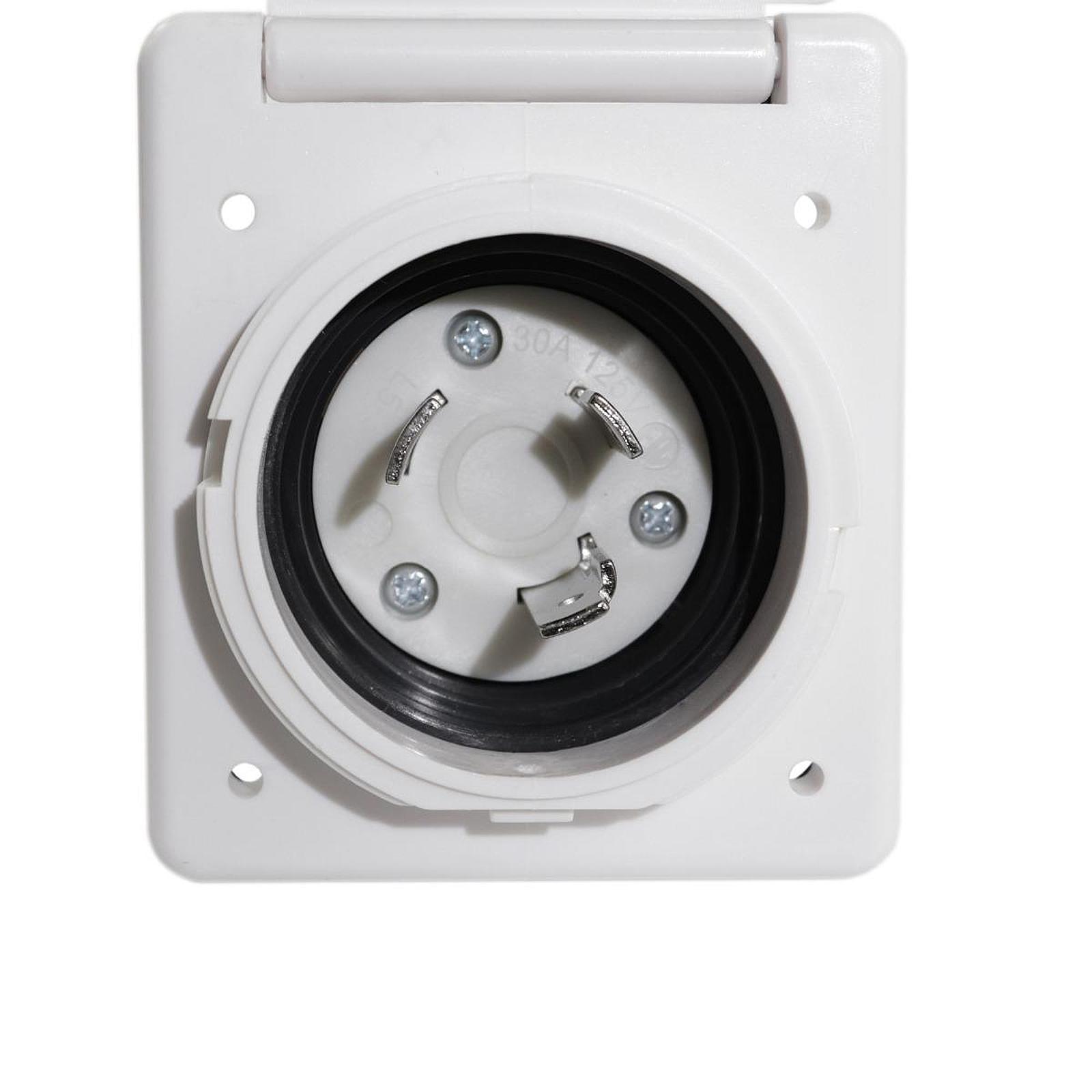 防水フランジ付きインレット電源ソケット 125V 30A プ - Outdoor Power Socket With Lock のレビューと価格