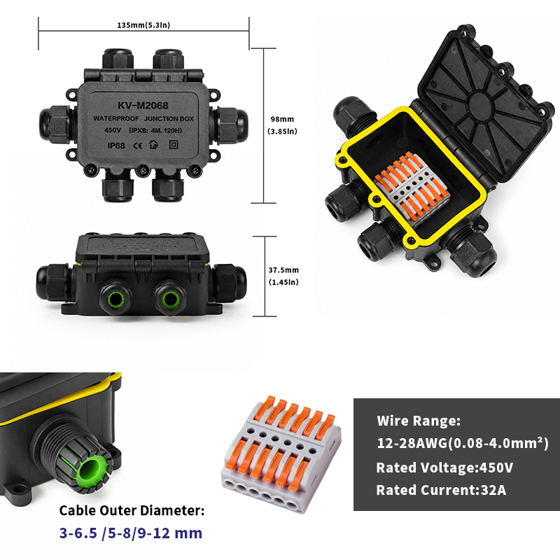 IP68防水ジャンクションボックス 2-8ウェイ 6極電気ケ - Outdoor Power Junction のレビューと価格