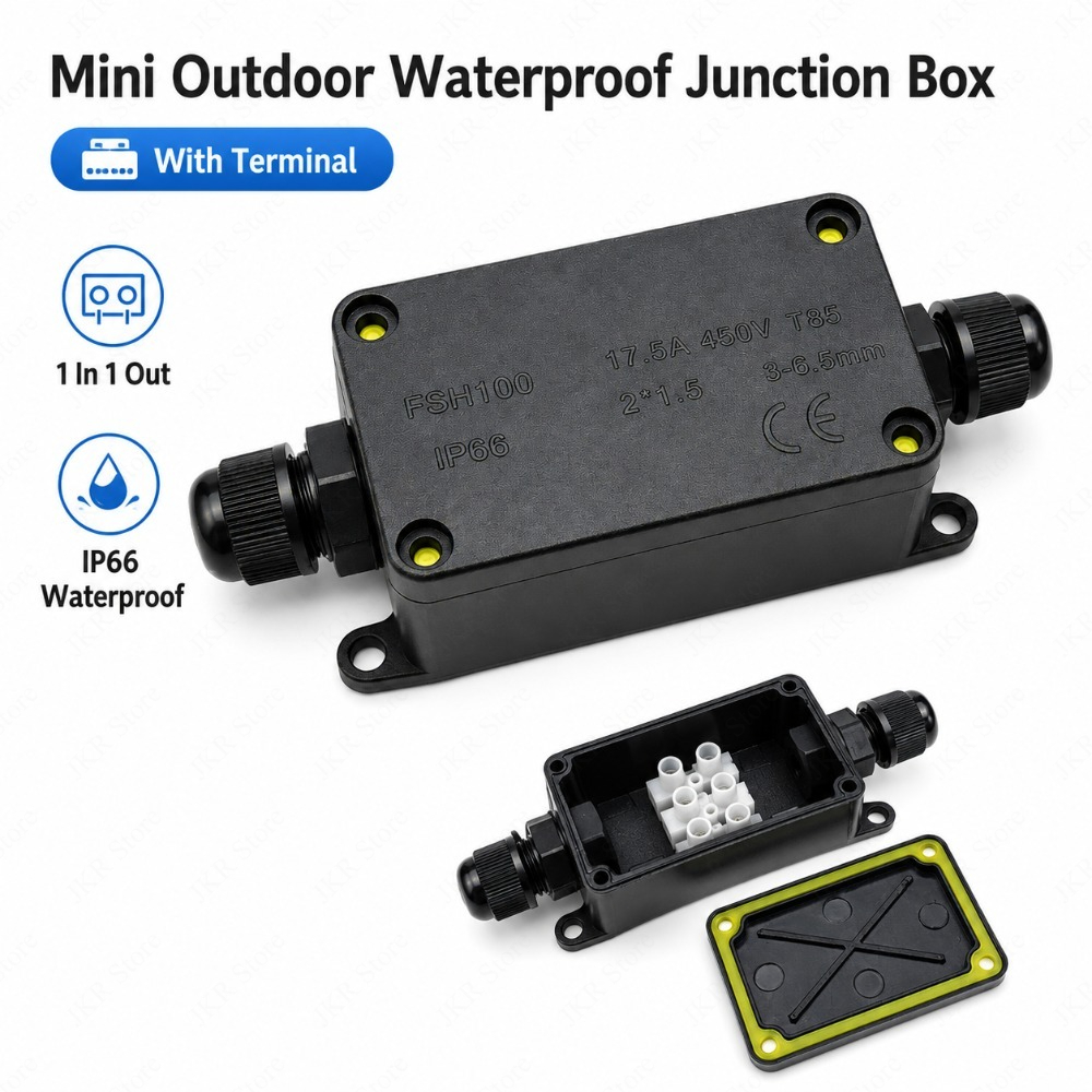 IP66防水ケーブルジャンクションボックス2ウェイ密閉型電気 - Outdoor Power Cable Junction Box のレビューと価格