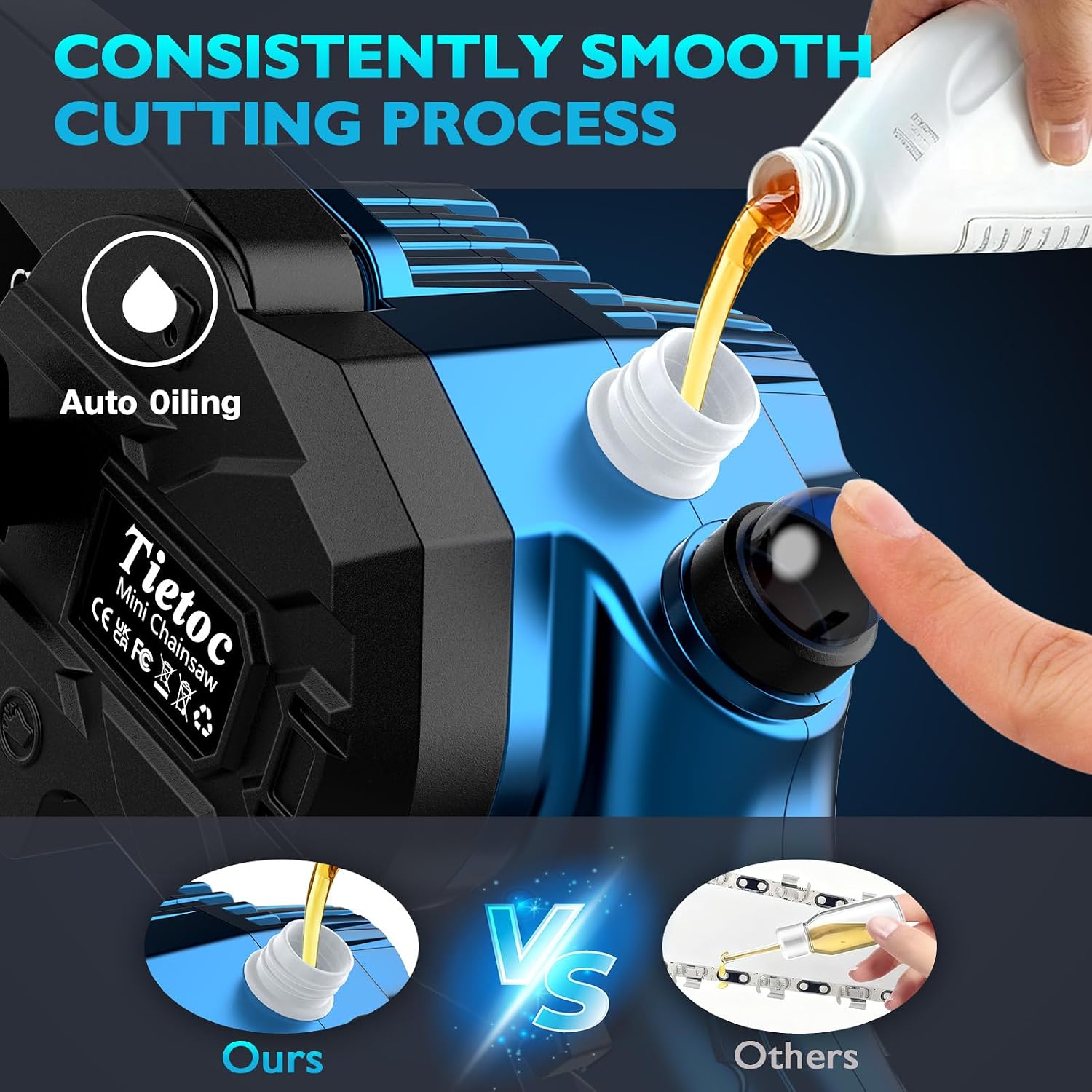ミニチェーンソー、6インチコードレスチェーンソー、880W強 - Electric Chainsaw Battery のレビューと価格